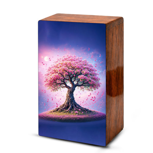 Music Note Tree Urn For Human Ashes - Personalized Pink Tree Keepsake Urns Box