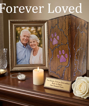 Wooden Pet Urn For Dog - Pink Cat Cremation Keepsake Urns Box