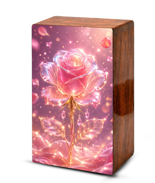 Pink Rose Urn For Human Ashes - Flower Cremation Urns For Male and Female
