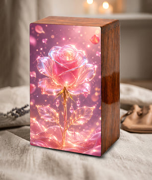 Pink Rose Urn For Human Ashes - Flower Cremation Urns For Male and Female