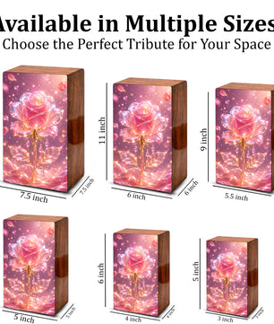 Pink Rose Urn For Human Ashes - Flower Cremation Urns For Male and Female