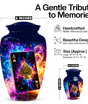 Poker Urn for Ashes- Personalized Playing Card Memorial for Dad