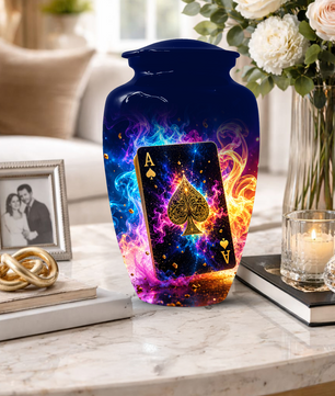 Poker Urn for Ashes- Personalized Playing Card Memorial for Dad