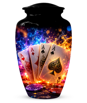 Poker Cremation Urn for Ashes - Personalized Casino Memorial for Dad