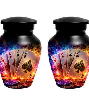 Poker Cremation Urn for Ashes - Personalized Casino Memorial for Dad