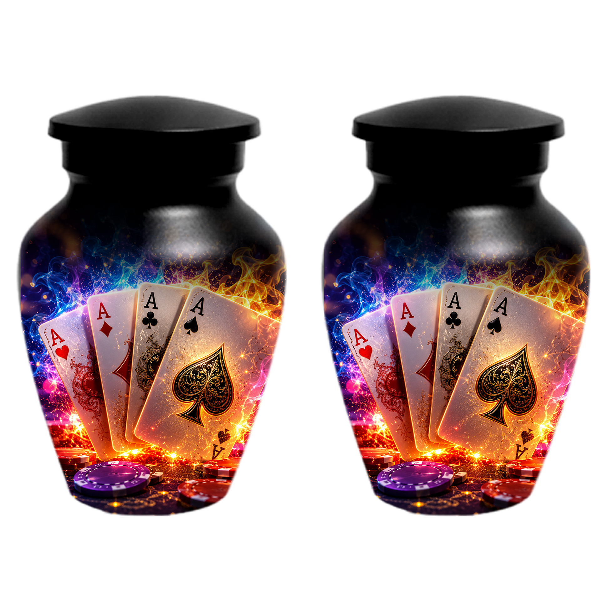 Poker Cremation Urn for Ashes - Personalized Casino Memorial for Dad
