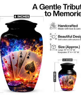 Poker Cremation Urn for Ashes - Personalized Casino Memorial for Dad