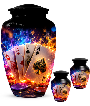 Poker Cremation Urn for Ashes - Personalized Casino Memorial for Dad