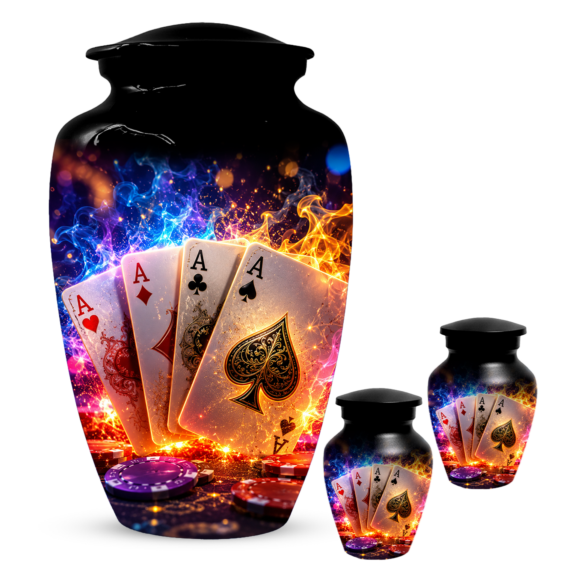 Poker Cremation Urn for Ashes - Personalized Casino Memorial for Dad