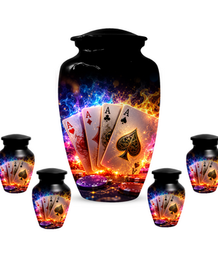 Poker Cremation Urn for Ashes - Personalized Casino Memorial for Dad