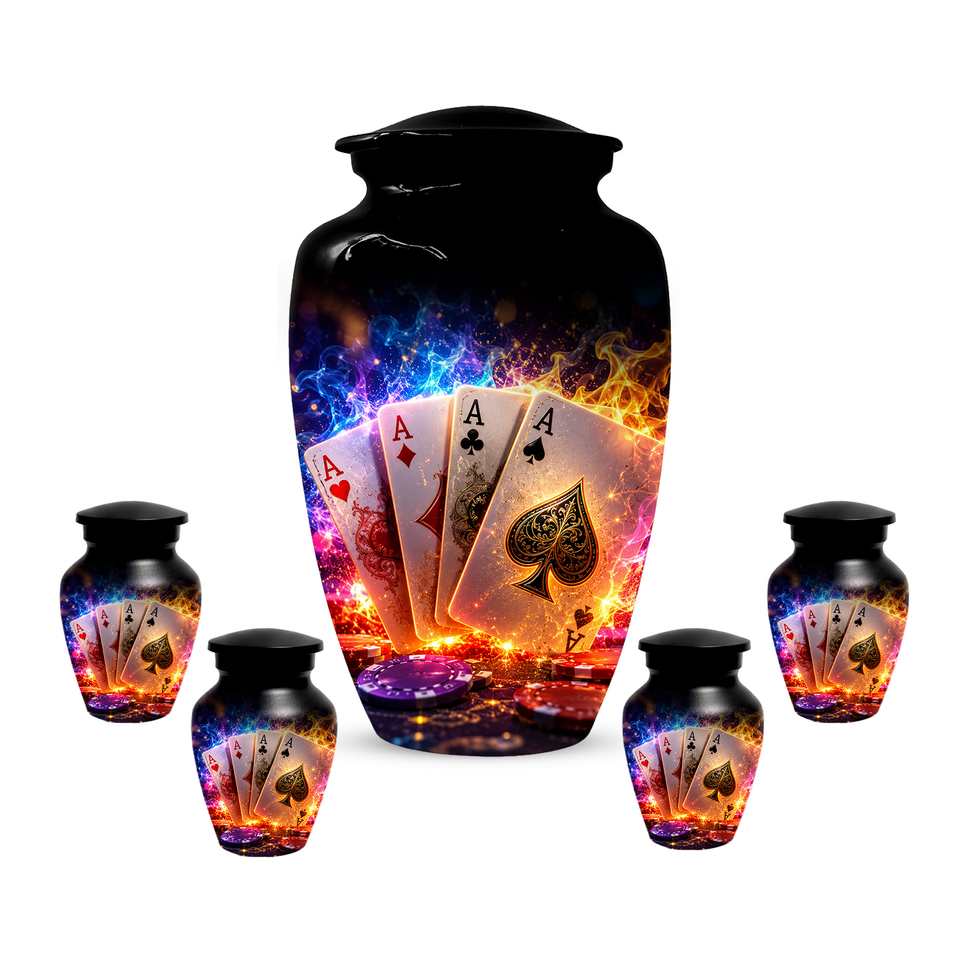 Poker Cremation Urn for Ashes - Personalized Casino Memorial for Dad