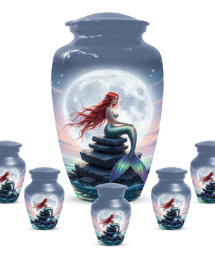 Mermaid Urn for Mom – Moonlit Mermaid Cremation Urns for Mother Ashes