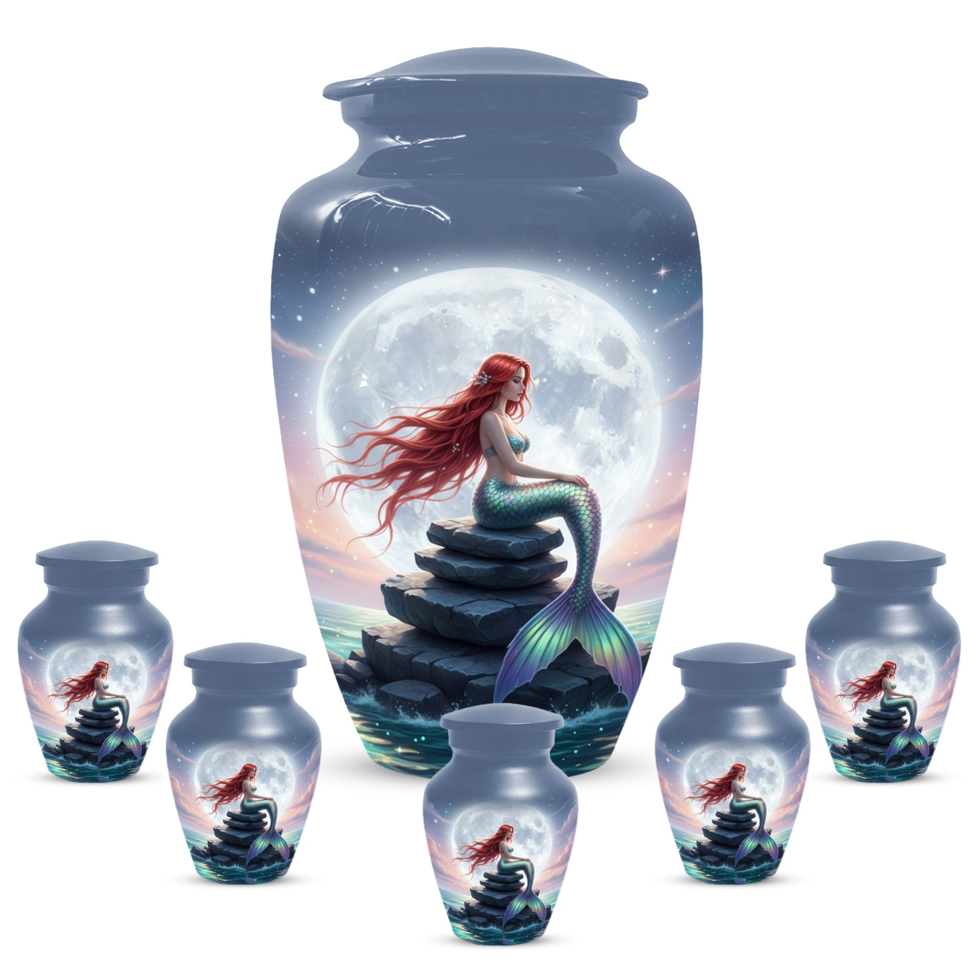 Mermaid Urn for Mom – Moonlit Mermaid Cremation Urns for Mother Ashes