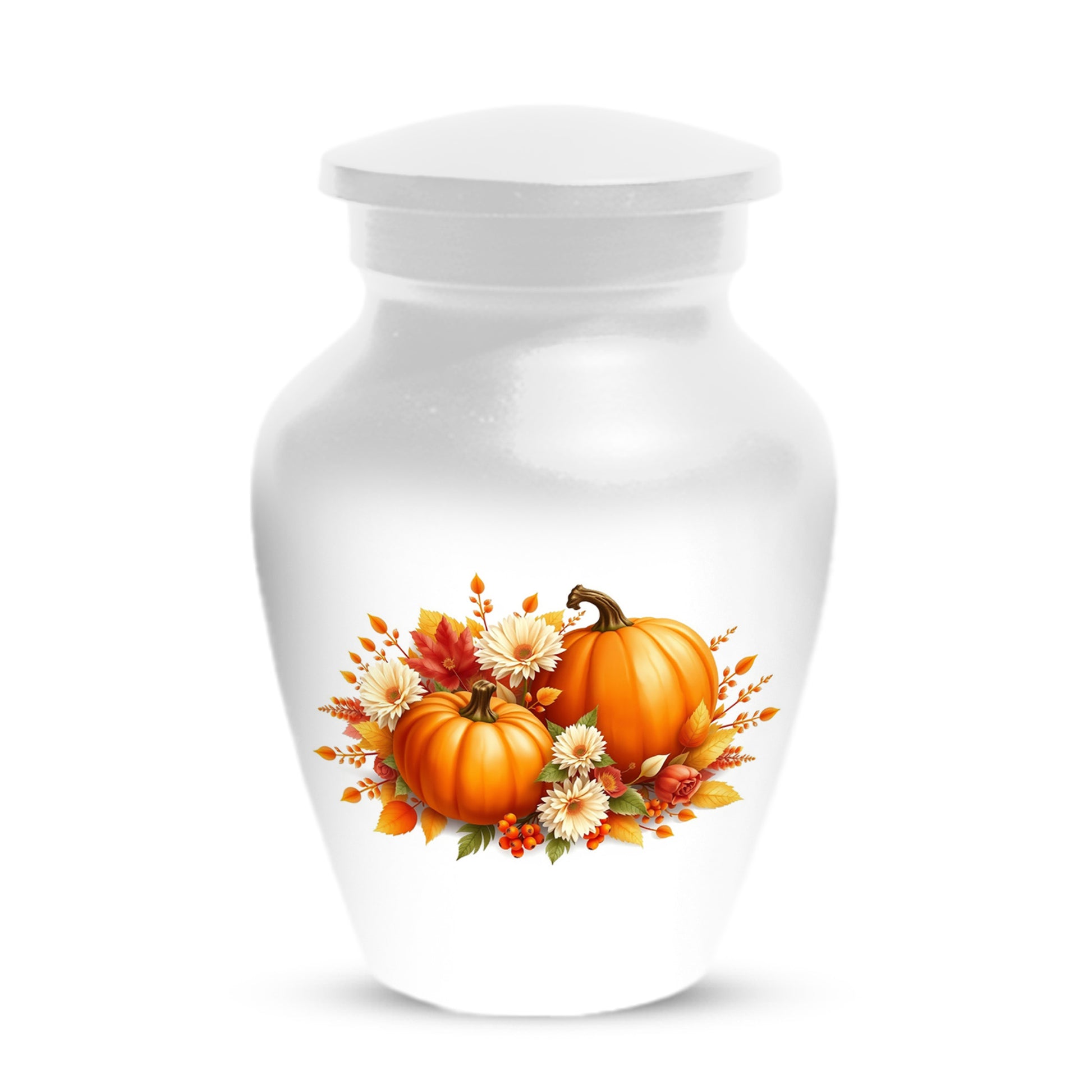 Pumpkin Floral Urn for Mom – Personalized Autumn Cremation Urns for Ashes