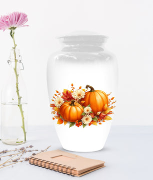 Pumpkin Floral Urn for Mom – Personalized Autumn Cremation Urns for Ashes