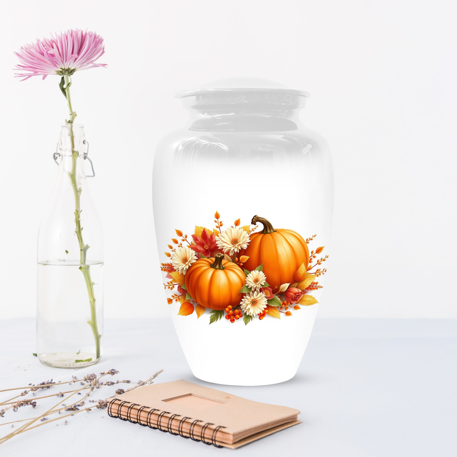 Pumpkin Floral Urn for Mom – Personalized Autumn Cremation Urns for Ashes