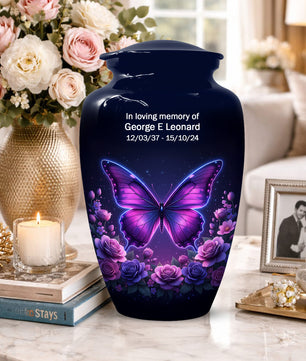 Butterfly Memorial Urn for Mom -  Beautiful Cremation Urns for Women
