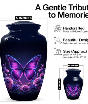 Butterfly Memorial Urn for Mom -  Beautiful Cremation Urns for Women
