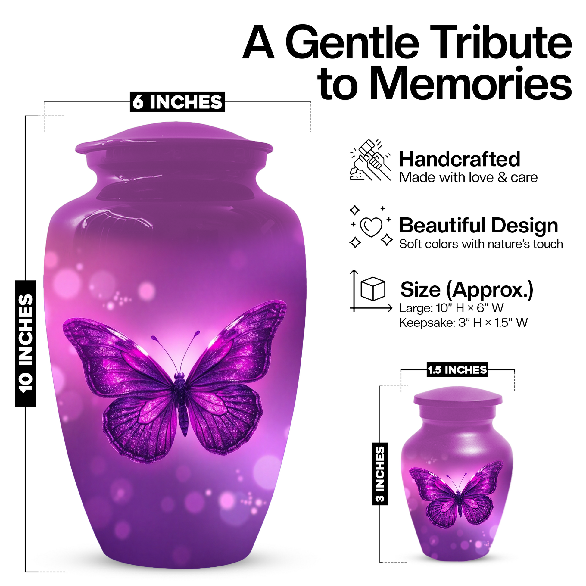 Butterfly Urn for Human Ashes | Personalized Memorial Urn