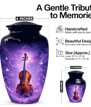 Guitar Cremation Urn for Ashes - Personalized Musical Memorial for Mother or Father
