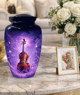 Guitar Cremation Urn for Ashes - Personalized Musical Memorial for Mother or Father