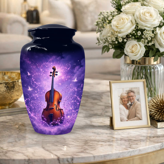 Guitar Cremation Urn for Ashes - Personalized Musical Memorial for Mother or Father