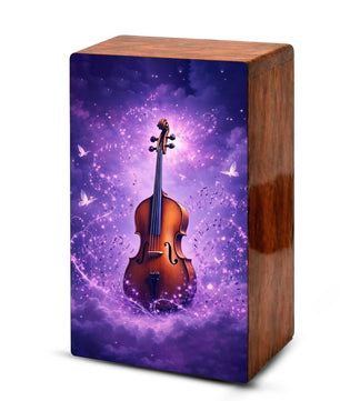 Purple Guitar Keepsake Urn for Ashes - Music Funeral Cremation Box Urns