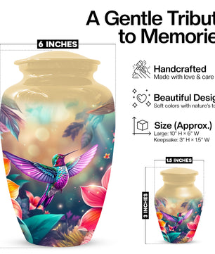 Personalized Hummingbird Urn for Ashes – Cusn, Adult Cremation Hummingbird Memorial Funeral Urn for Human Ashes