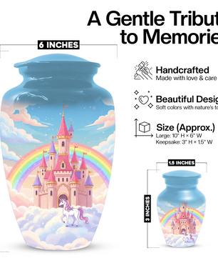 Unicorn Urn for Mom, Rainbow Cremation Urn, Custom Memorial Urn for Human Ashes,