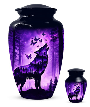 Wolf Cremation Urn for Ashes - Personalized Memorial Keepsake for Men