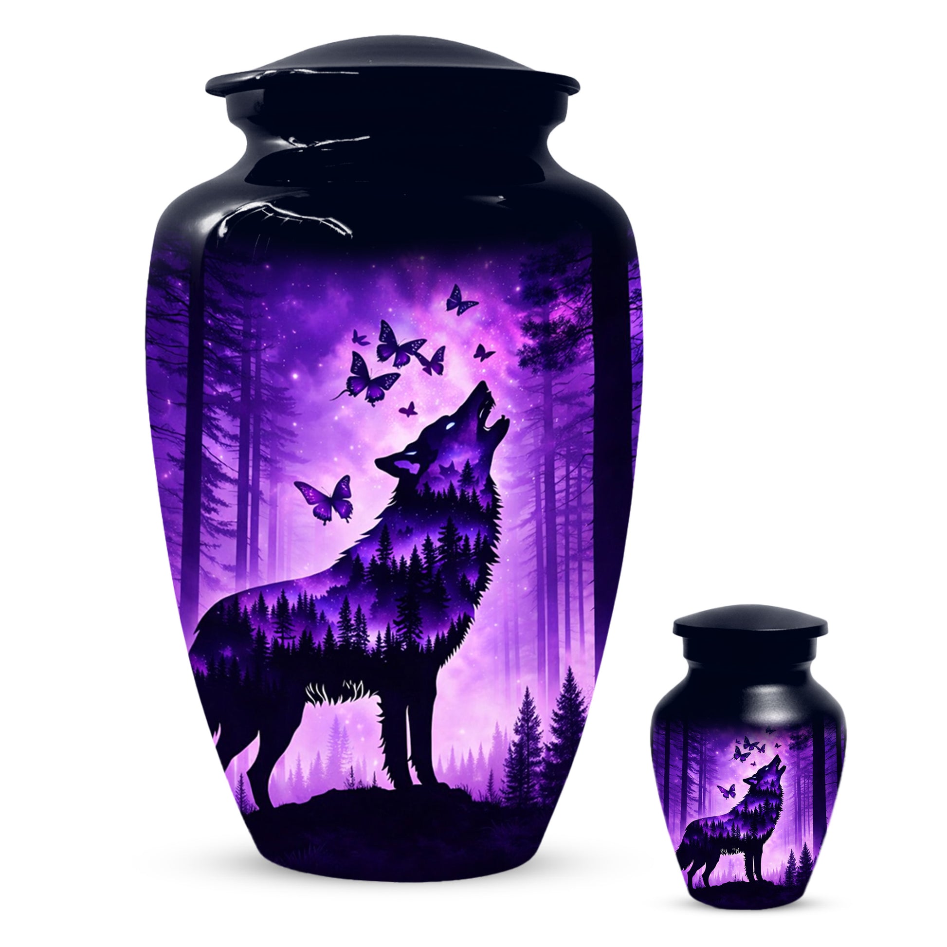 Wolf Cremation Urn for Ashes - Personalized Memorial Keepsake for Men