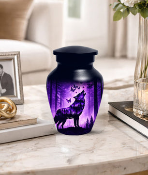 Wolf Cremation Urn for Ashes - Personalized Memorial Keepsake for Men