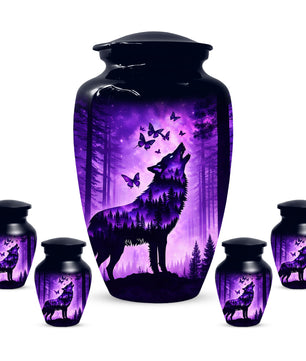 Wolf Cremation Urn for Ashes - Personalized Memorial Keepsake for Men
