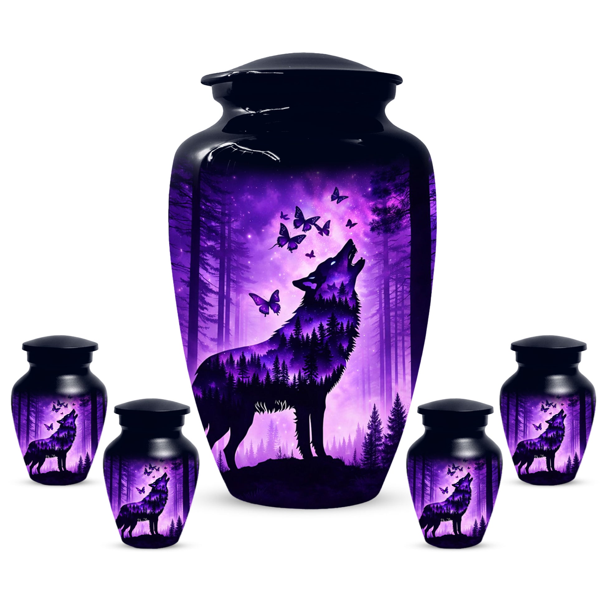 Wolf Cremation Urn for Ashes - Personalized Memorial Keepsake for Men