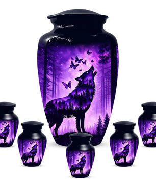 Wolf Cremation Urn for Ashes - Personalized Memorial Keepsake for Men