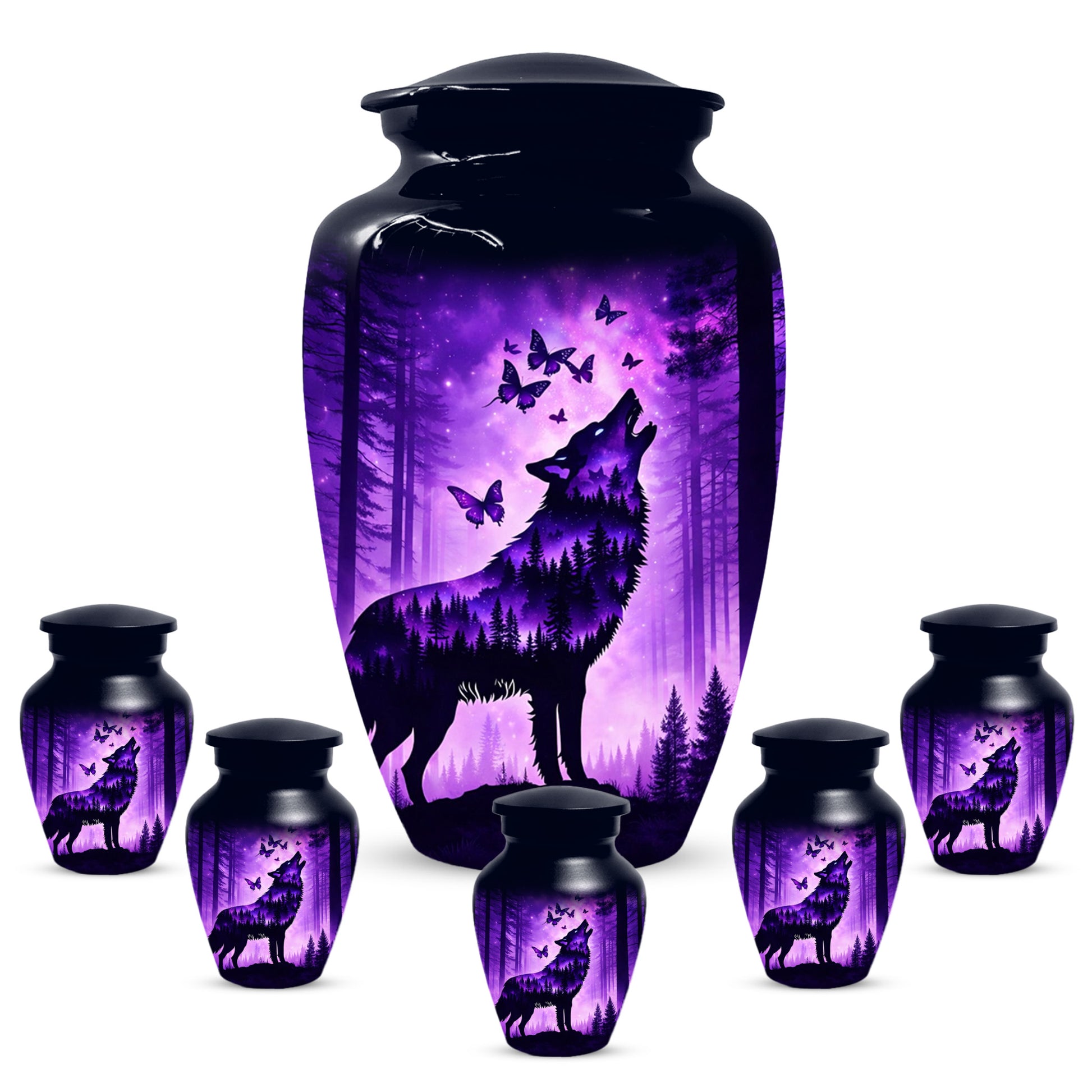 Wolf Cremation Urn for Ashes - Personalized Memorial Keepsake for Men