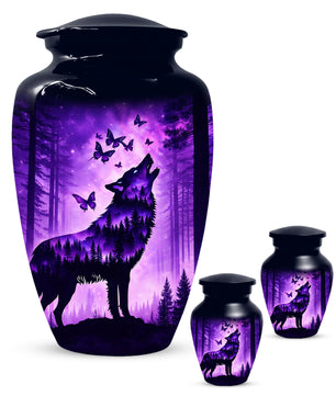 Wolf Cremation Urn for Ashes - Personalized Memorial Keepsake for Men