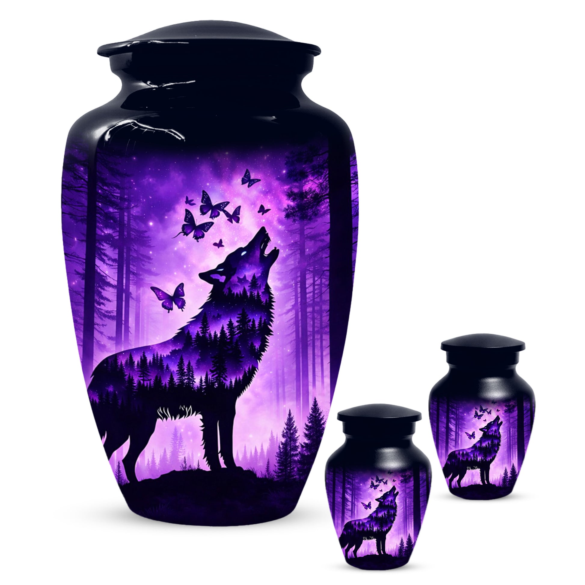 Wolf Cremation Urn for Ashes - Personalized Memorial Keepsake for Men