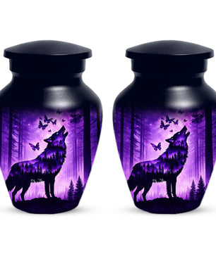 Wolf Cremation Urn for Ashes - Personalized Memorial Keepsake for Men