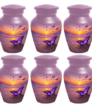 Purple Butterfly Urn for Mom – Beach Sunset Keepsake Urns for Human  Ashes