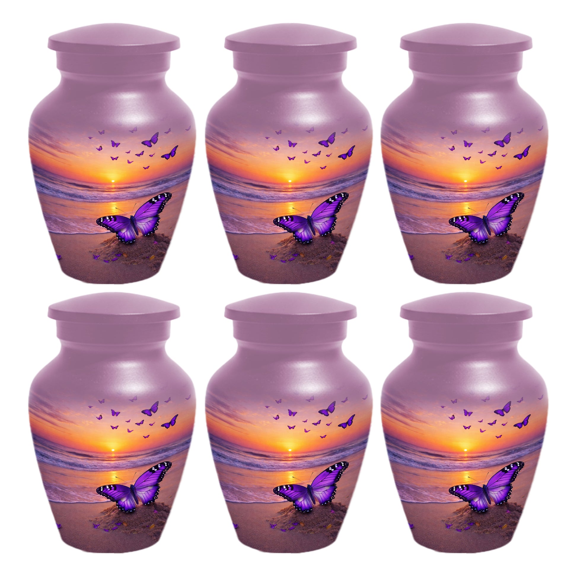 Purple Butterfly Urn for Mom – Beach Sunset Keepsake Urns for Human  Ashes