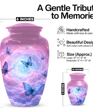 Butterfly Memorial Urn for Ashes, Custom Butterfly Cremation Urn