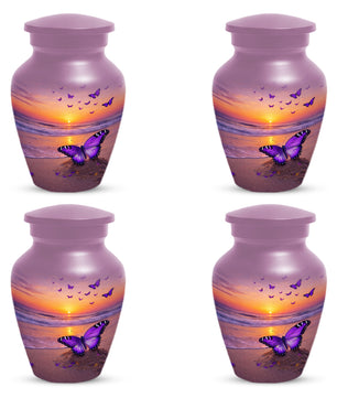 Purple Butterfly Urn for Mom – Beach Sunset Keepsake Urns for Human  Ashes