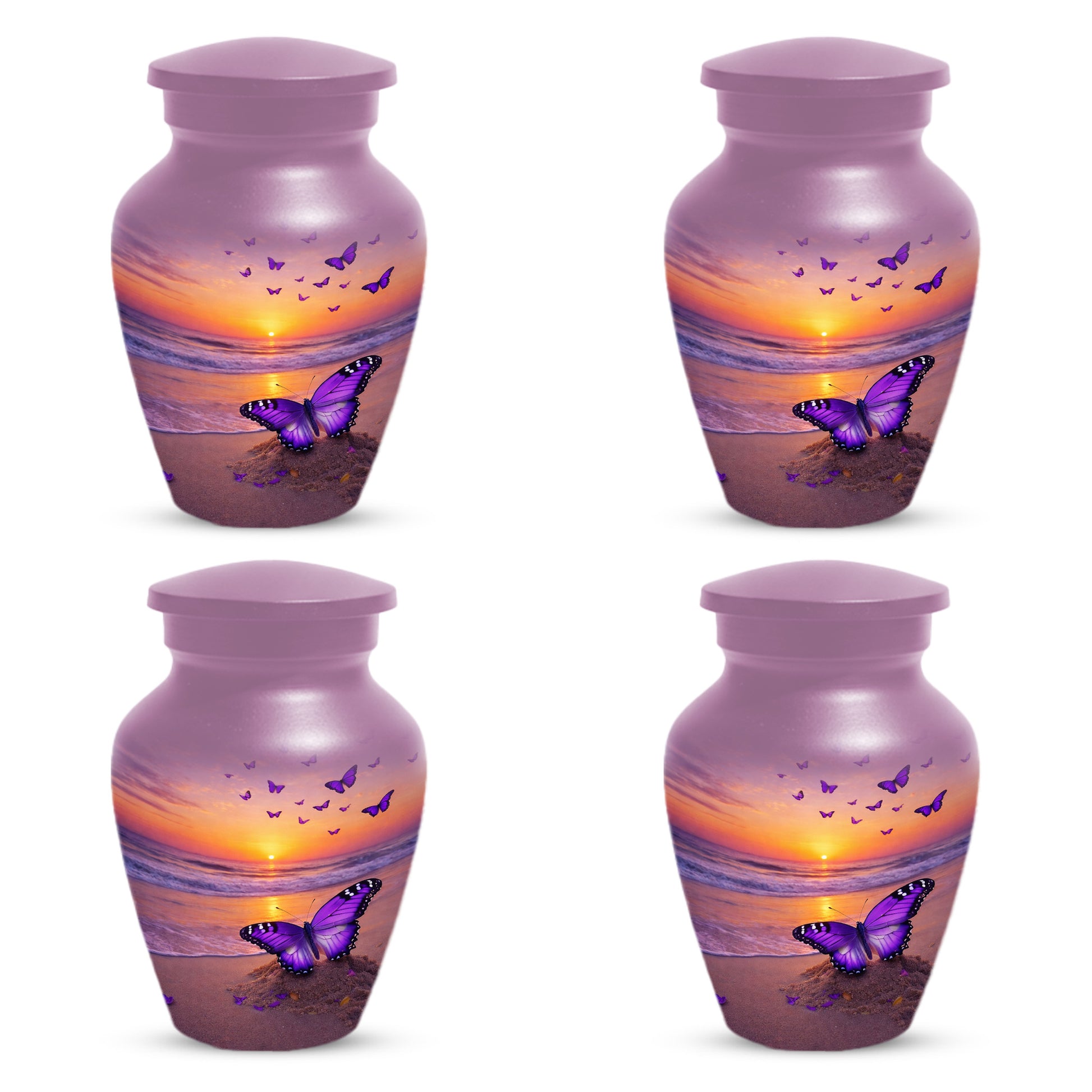 Purple Butterfly Urn for Mom – Beach Sunset Keepsake Urns for Human  Ashes