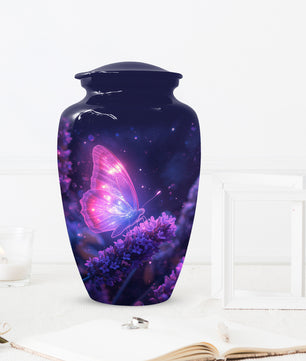 Purple Butterfly Urn for Human Ashes | Elegant Purple Butterfly Cremation Urn for Adult Ashes