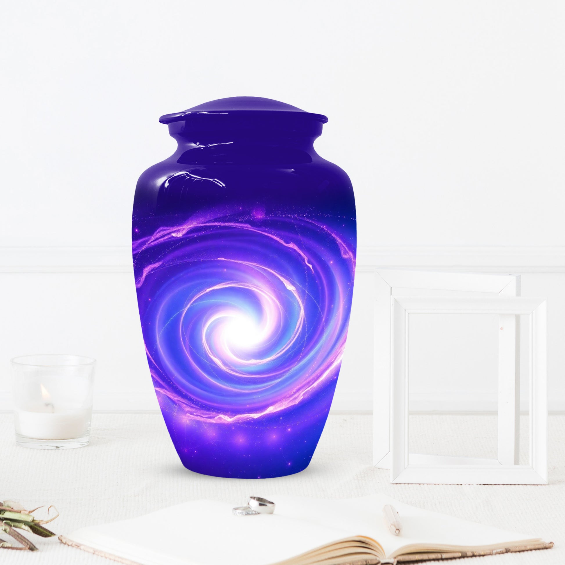 Galaxy Urn for Mom – Personalized Purple Galaxy Cremation Urns for Ashes
