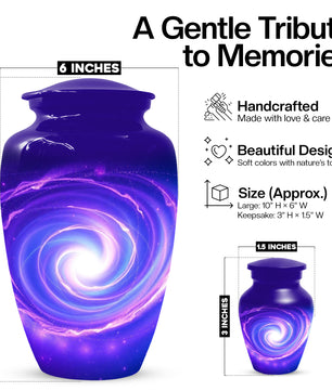 Galaxy Urn for Mom – Personalized Purple Galaxy Cremation Urns for Ashes