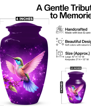 Hummingbird Urn for Ashes, Custom Hummingbird Cremation Urn