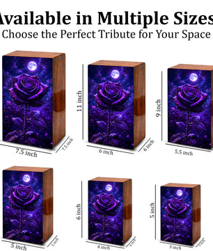 Purple Rose Flower Urn For Female Ashes - Funeral Flower Cremation Urns Box