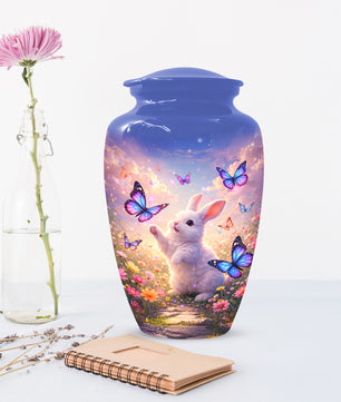 Bunny Butterfly Urn for Mom – Custom Rabbit  Keepsake Cremation Urns for Ashes